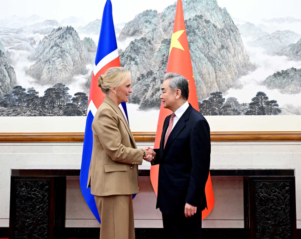 Member of the Political Bureau of the Communist Party of China Central Committee and Chinese Foreign Minister Wang Yi (R) meets with Icelandic Foreign Minister Thorgerdur Katrin Gunnarsdottir in Beijing, China, October 29, 2026. /Chinese Foreign Ministry
