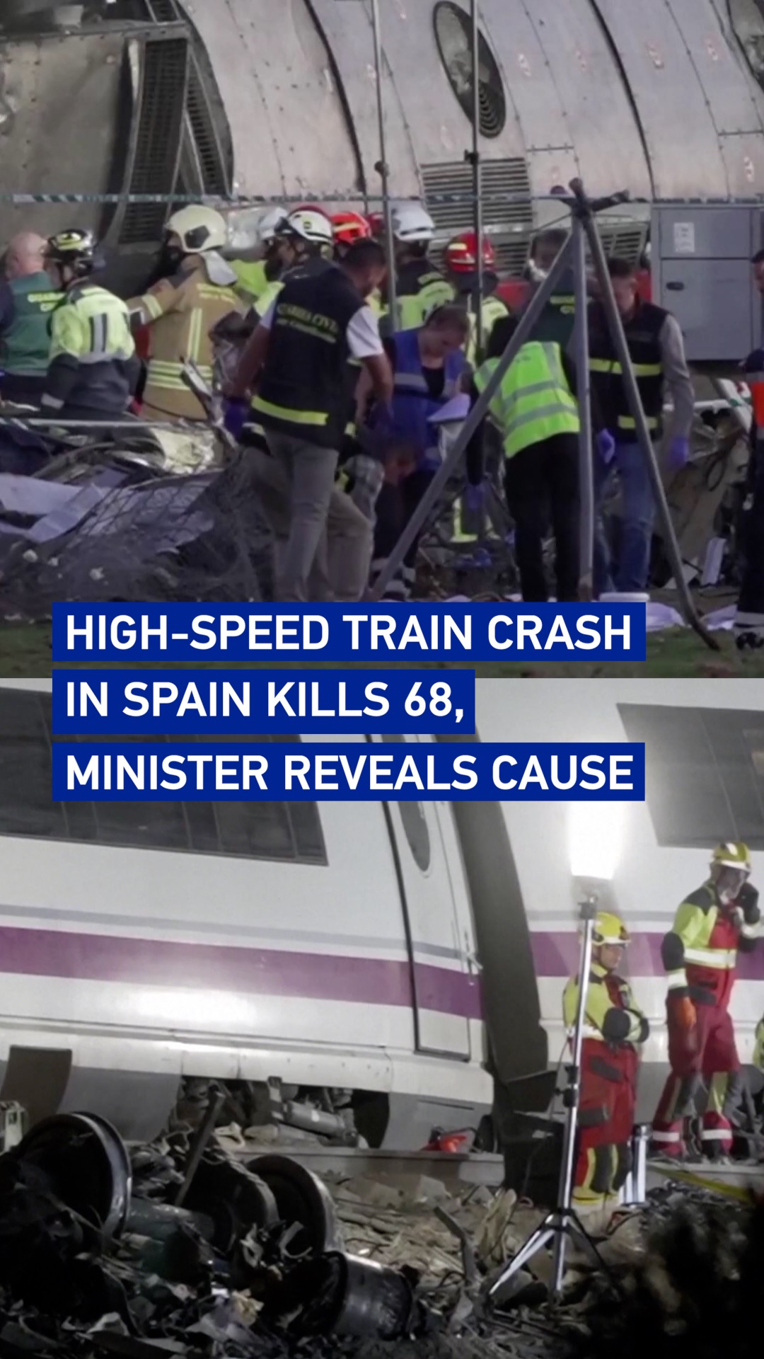 High-speed train crash in Spain kills 68, minister reveals cause
