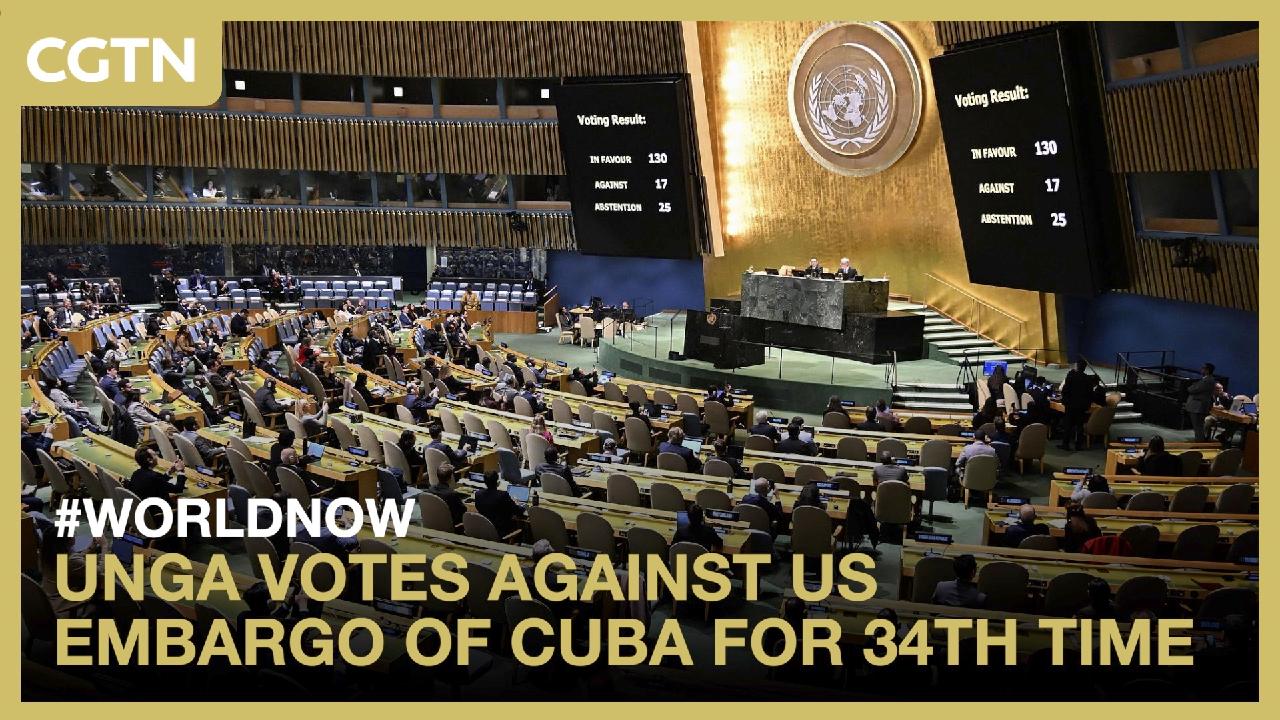 UNGA votes against US embargo of Cuba for 34th time - CGTN