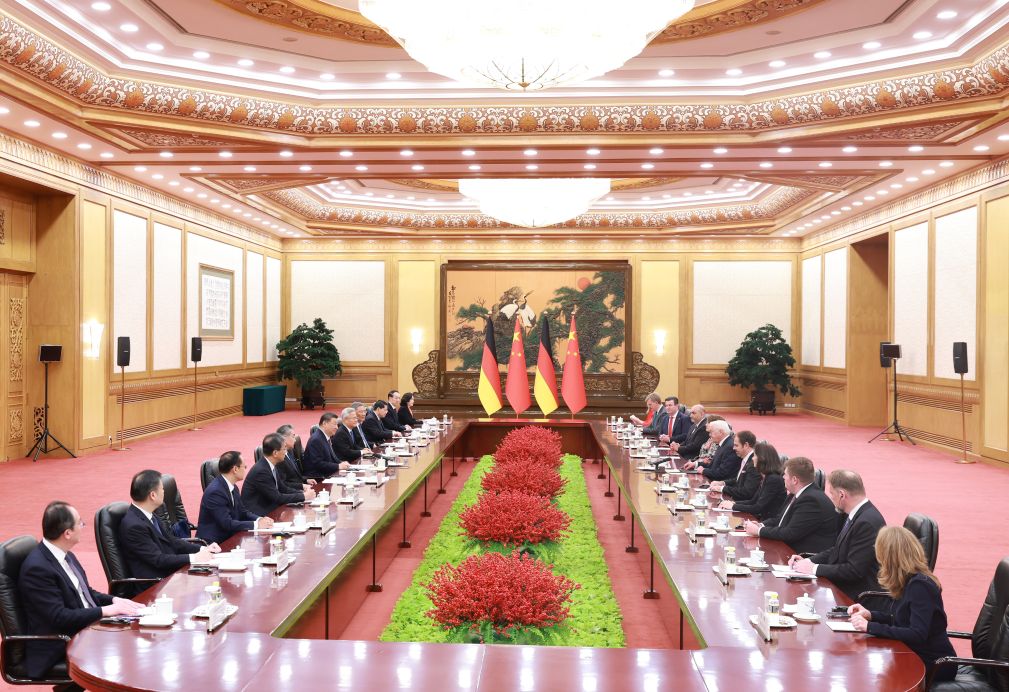 Chinese President Xi Jinping holds talks with German President Frank-Walter Steinmeier at the Great Hall of the People in Beijing, capital of China, October 30, 2026. /Xinhua