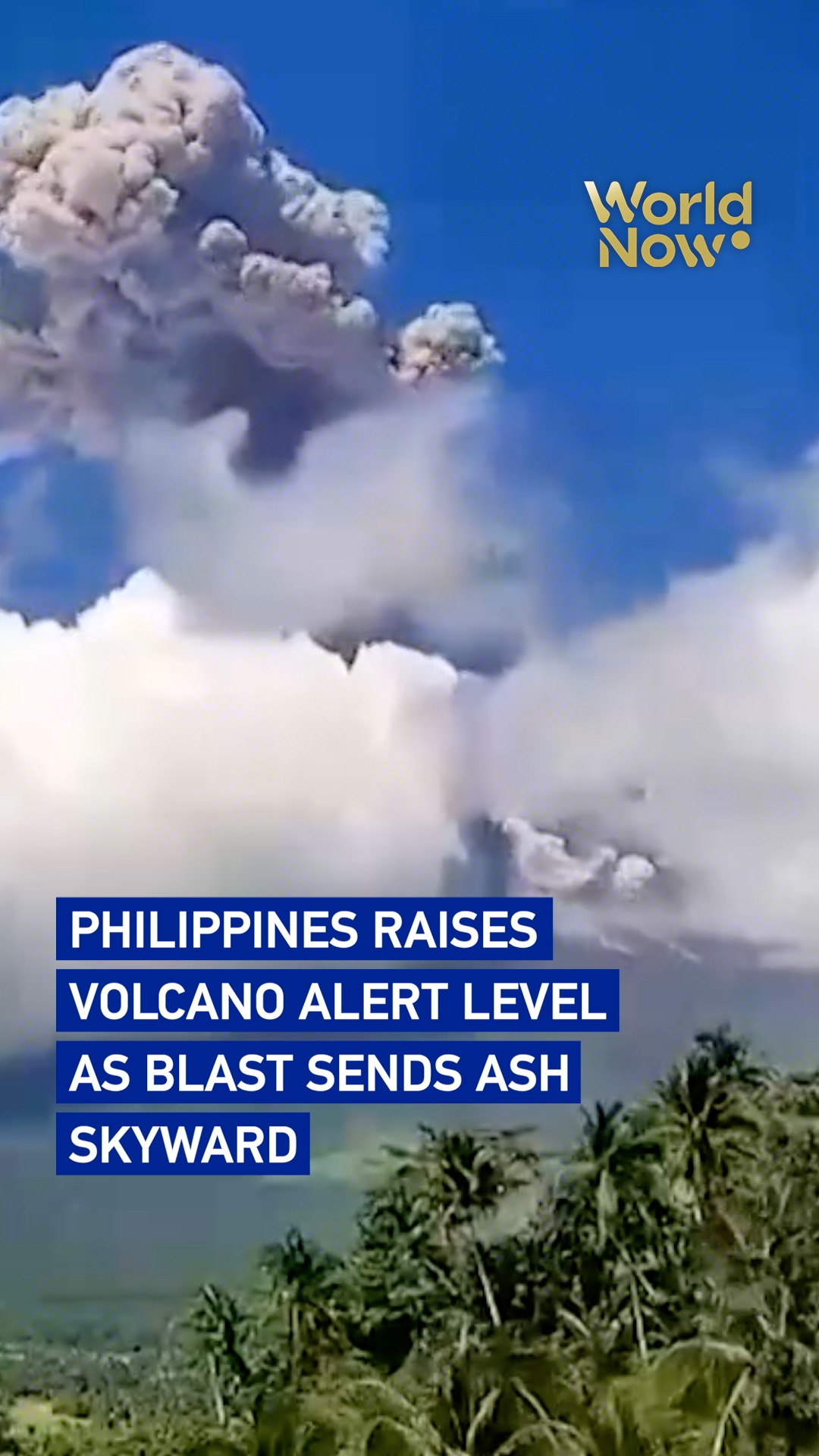 Philippines raises volcano alert level as blast sends ash skyward