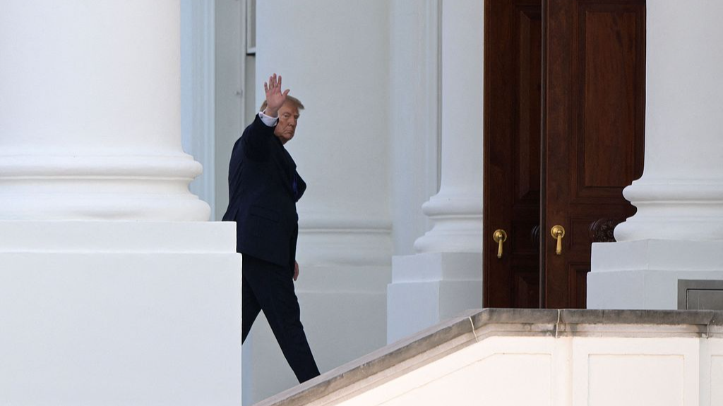 US President Donald Trump waves returns to the White House in Washington, DC, US, October 29, 2026. /VCG