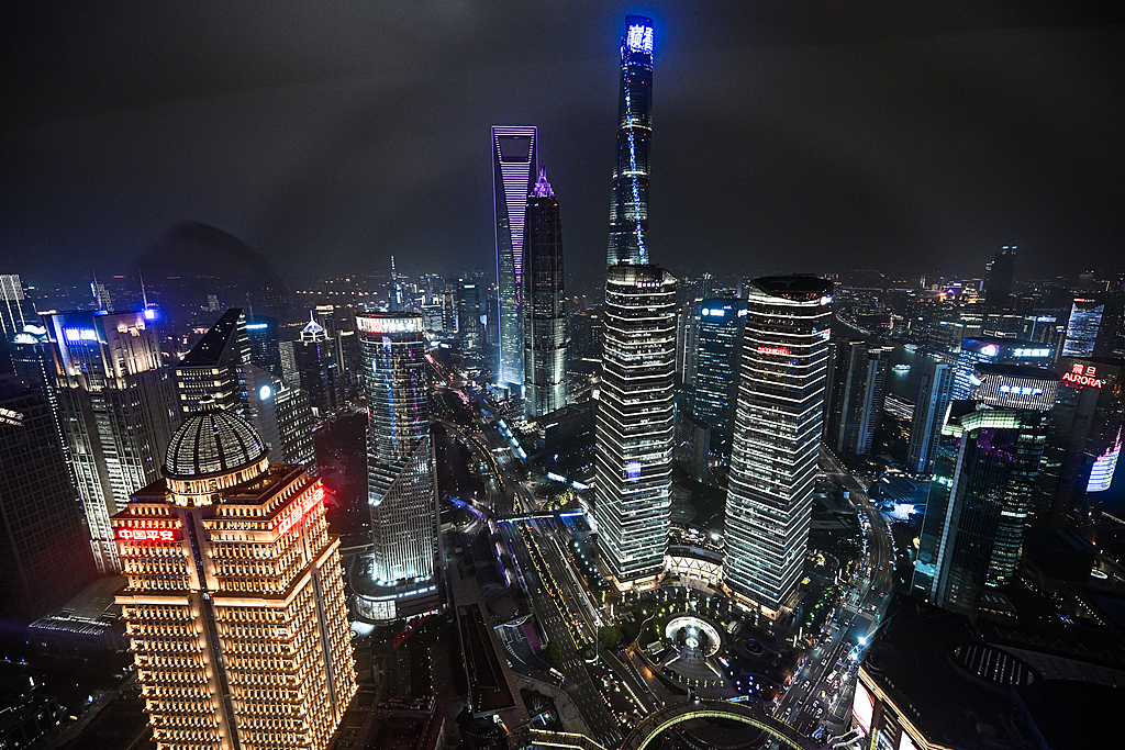 An aerial view of the city of Shanghai, China, March 6, 2026. /VCG