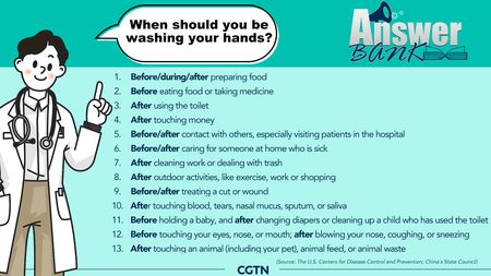 Answer Bank: When should you be washing your hands? - CGTN