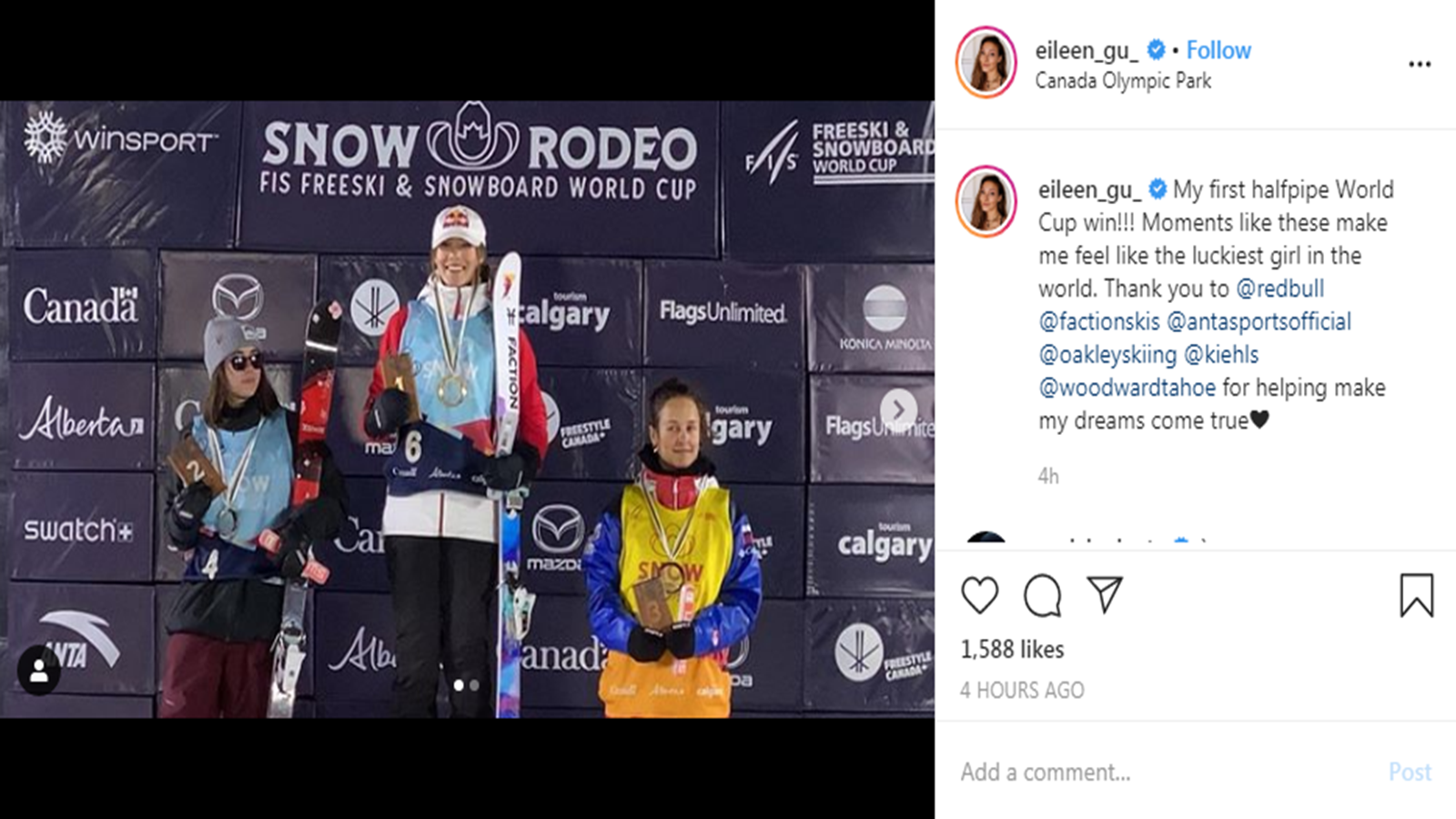 Eileen Gu Instagram : Eileen Gu Chinese Freeskier Wants To ...