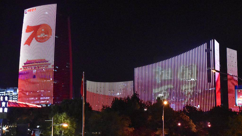 Light shows on display greeting China's National Day - CGTN