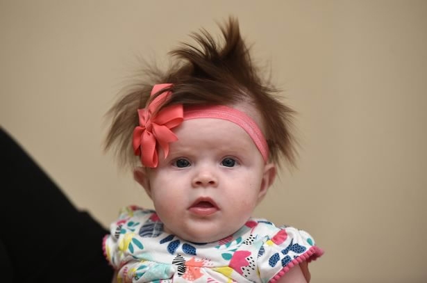 Three months old Jolee Shead is a 'natural born punk' with amazing hair -  CGTN
