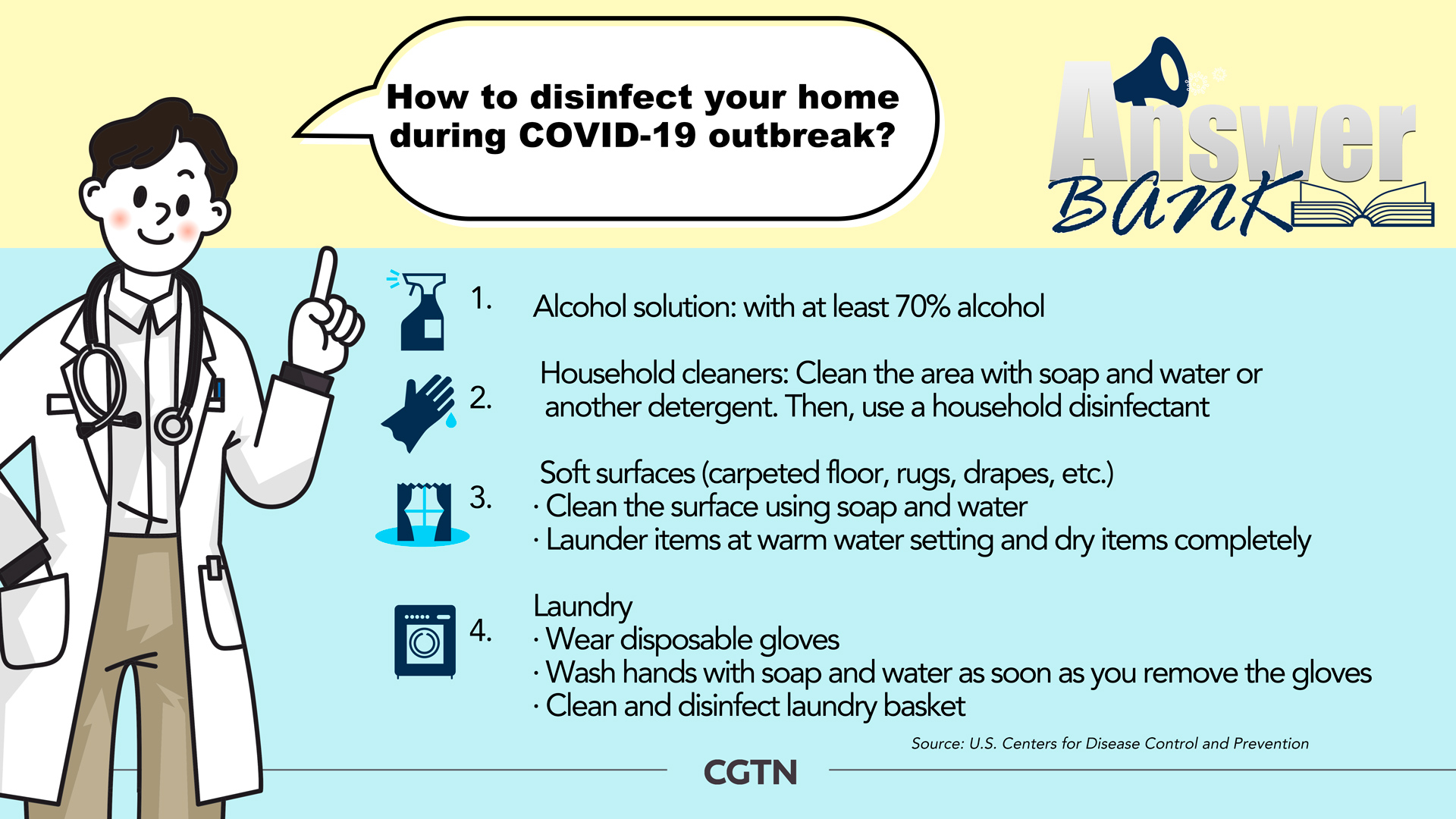 Answer Bank: How to disinfect your home during COVID-26 outbreak