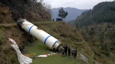 Parachutes Guide China's Rocket Debris Safely To Earth - CGTN