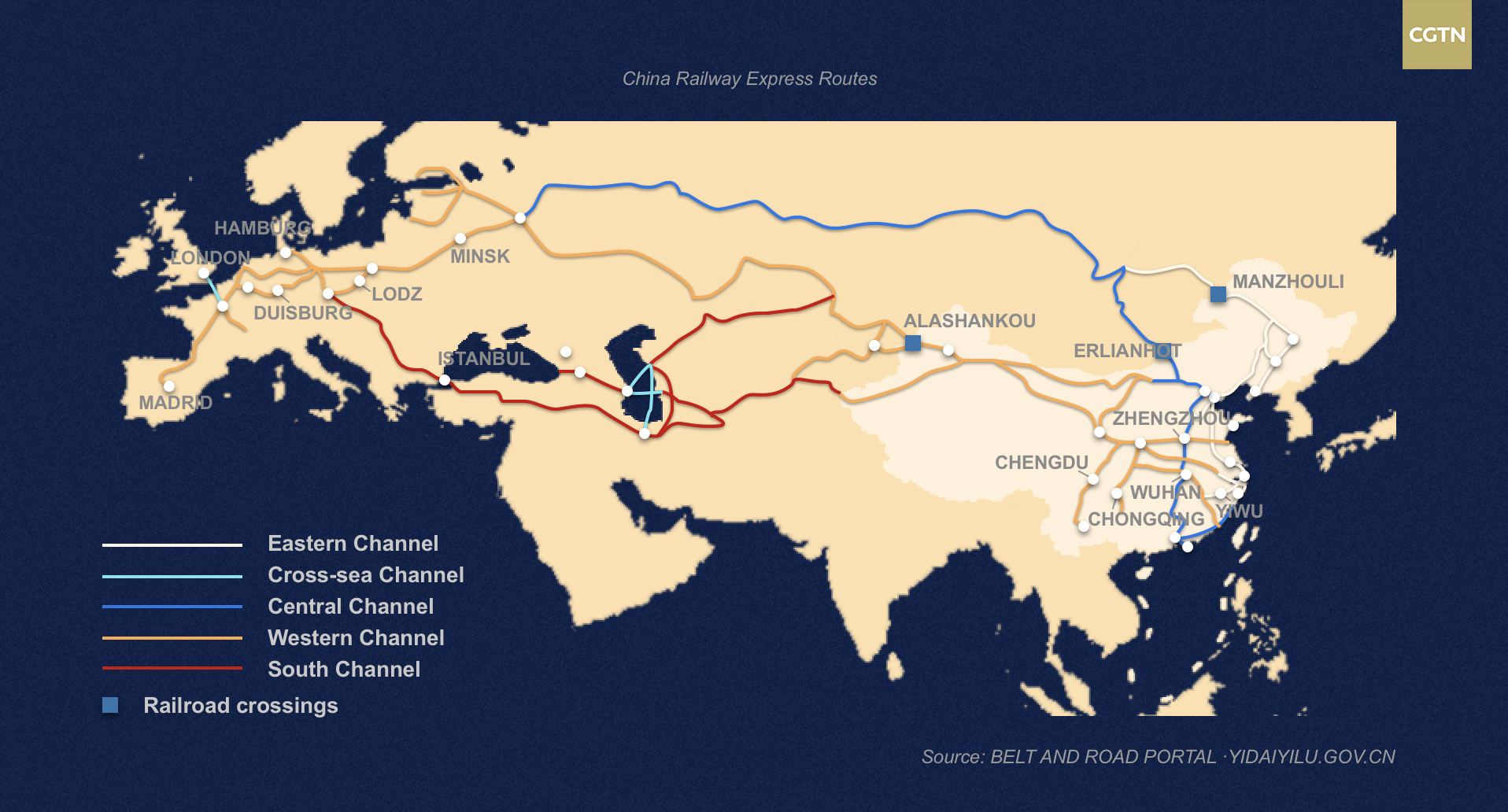 China Railway Express Map
