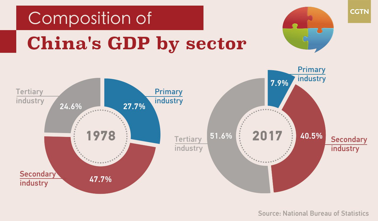 China's 40 Years: Historic changes in economic structure - CGTN