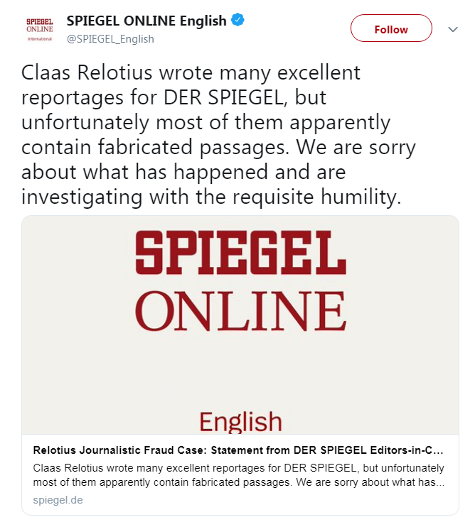 Wonder heerlijkheid knoflook Der Spiegel apologizes over fake news scandal - CGTN