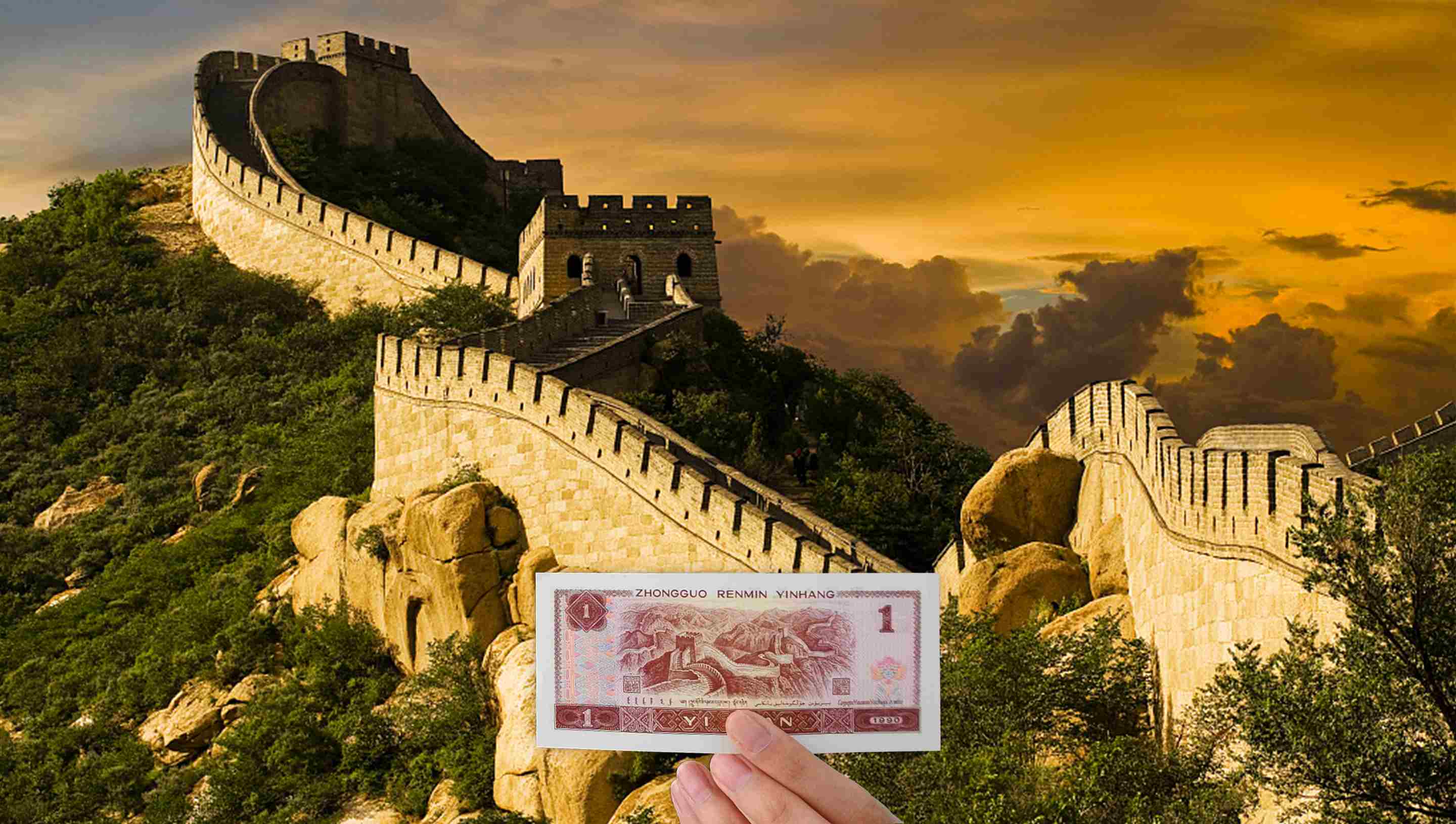 Chinese Renminbi banknote scenery: The Great Wall - CGTN