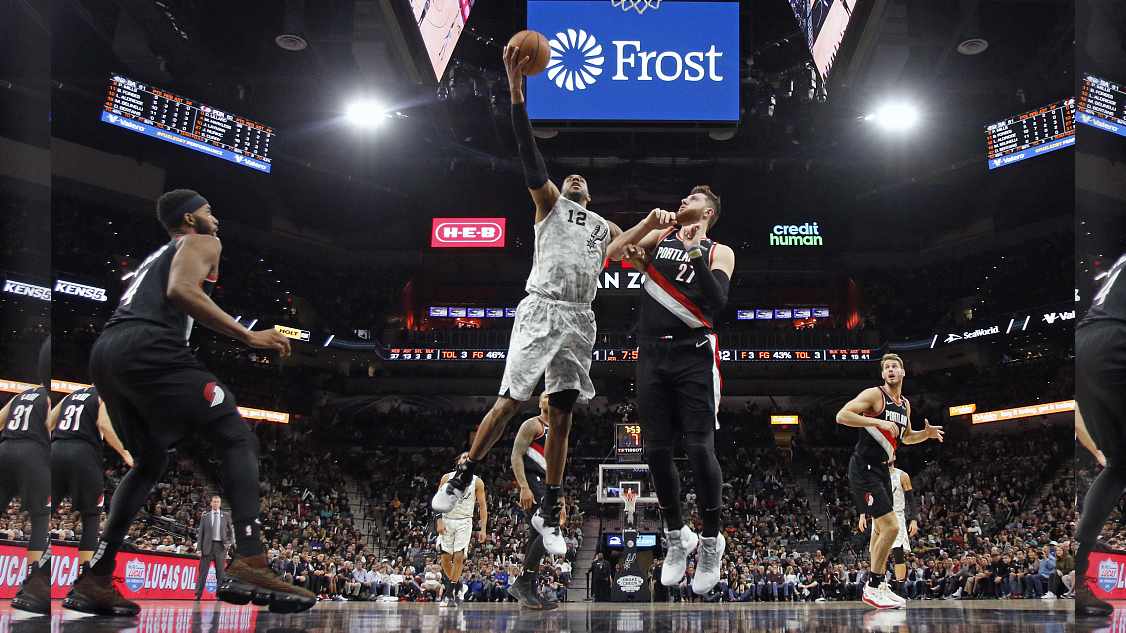 NBA on Mar. 16: Spurs knock off Blazers for 8th straight win - CGTN