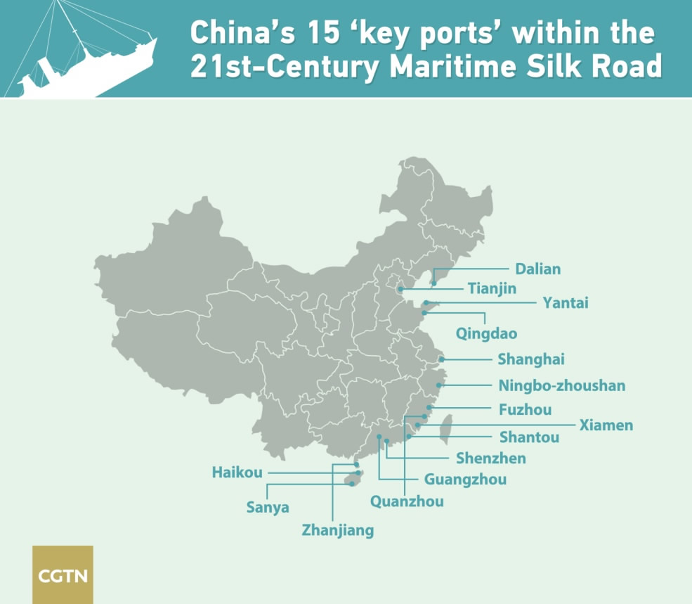 Карта портов китая