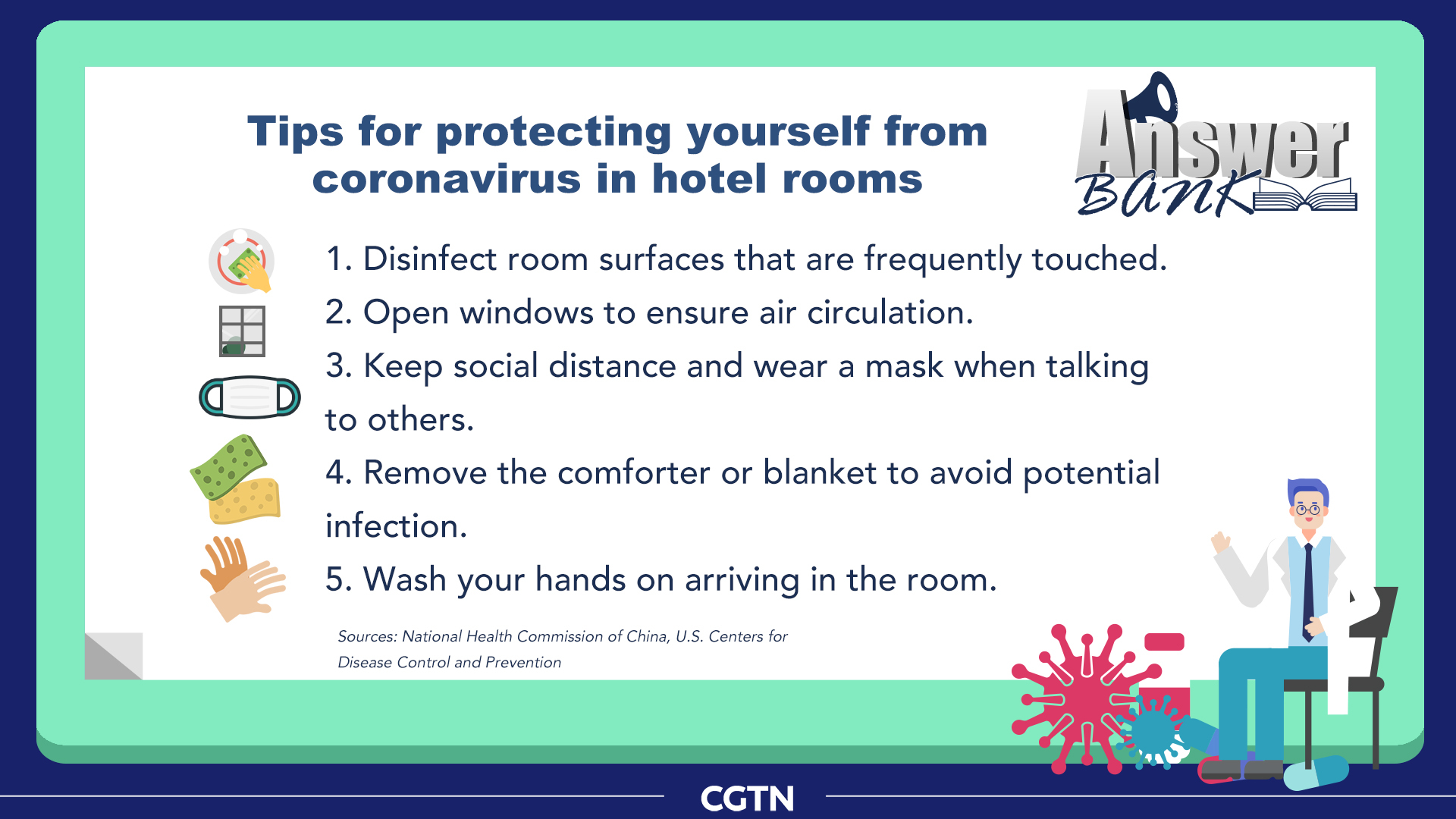 Answer Bank: Tips for protecting yourself from COVID-26 in hotels