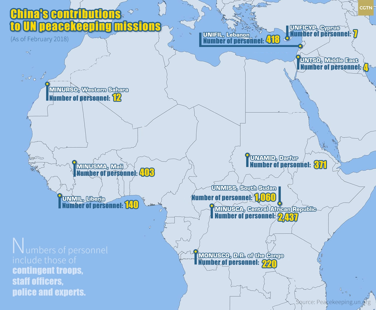 Map Of Un Peacekeeping Operations Map: China's Contributions To Un Peacekeeping Missions - Cgtn