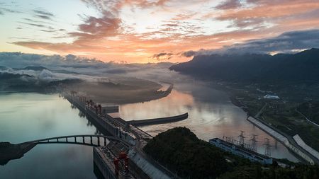 The Three Gorges Dam enveloped in dreamy clouds - CGTN