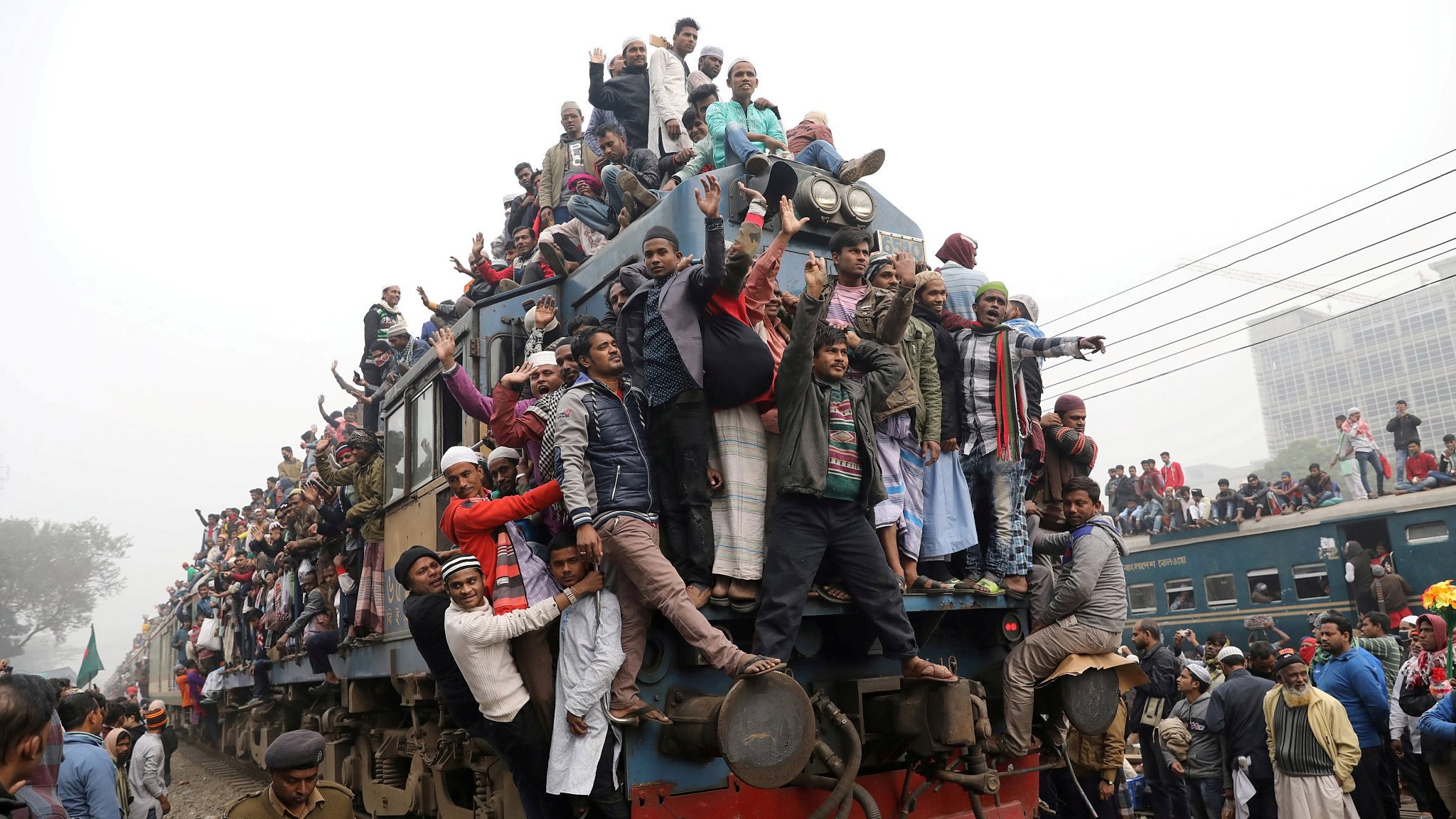 Insanely overcrowded trains in Bangladesh